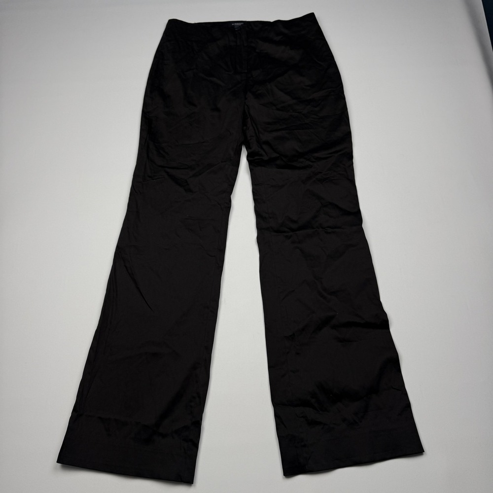 Burberry Pants Womens 6 Black Satin Wide Leg Dress Trousers Made In Italy